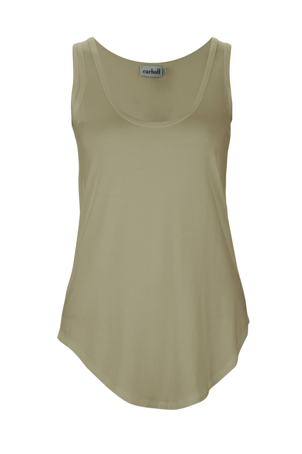 Carbon | Scoop Hem Tank - Khaki