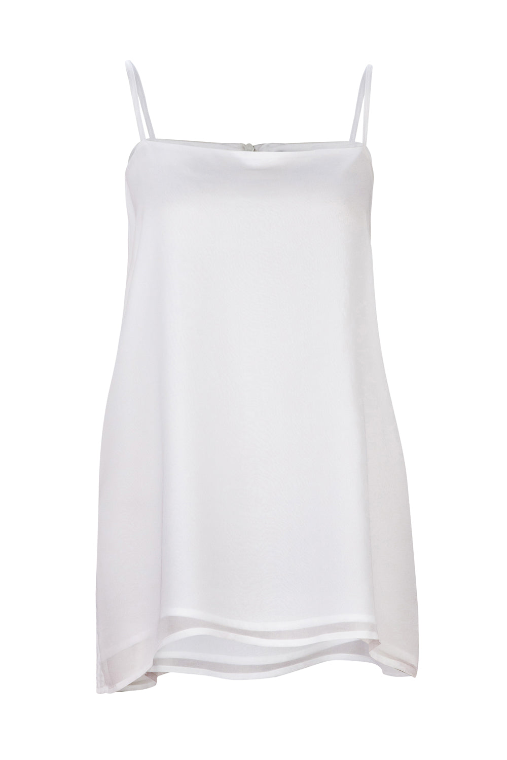 Carbon | Silk Chiffon Cami - White