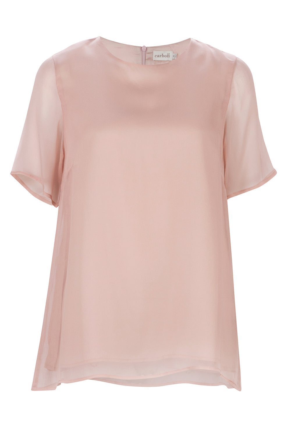 Carbon | Silk Chiffon Tee - Pink