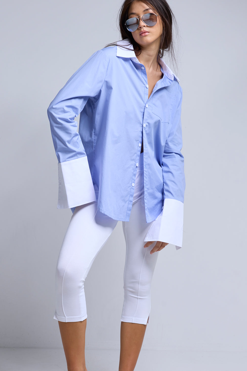 Boyfriend Shirt - Cornflower Blue