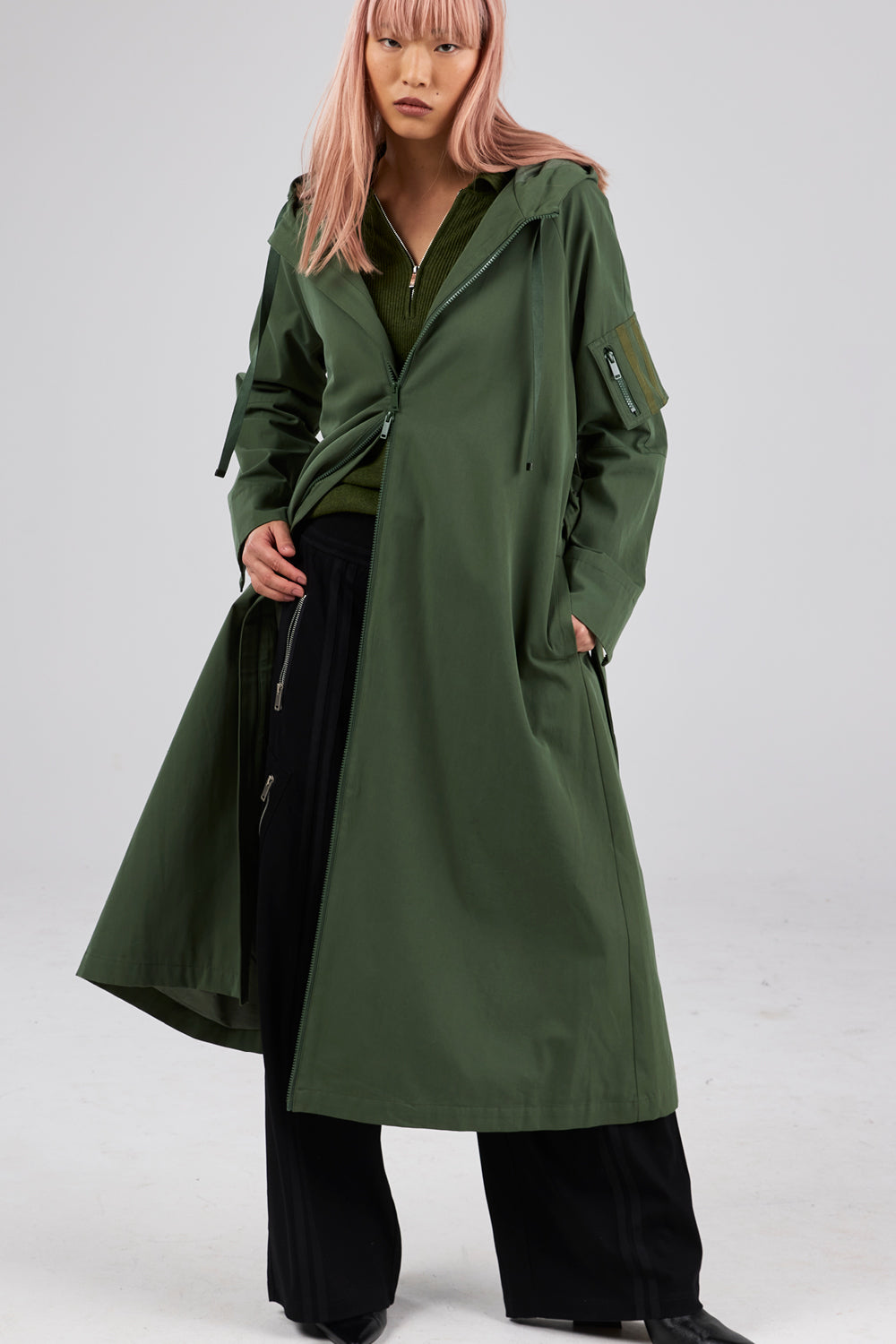 Helene Trench Coat - Evergreen