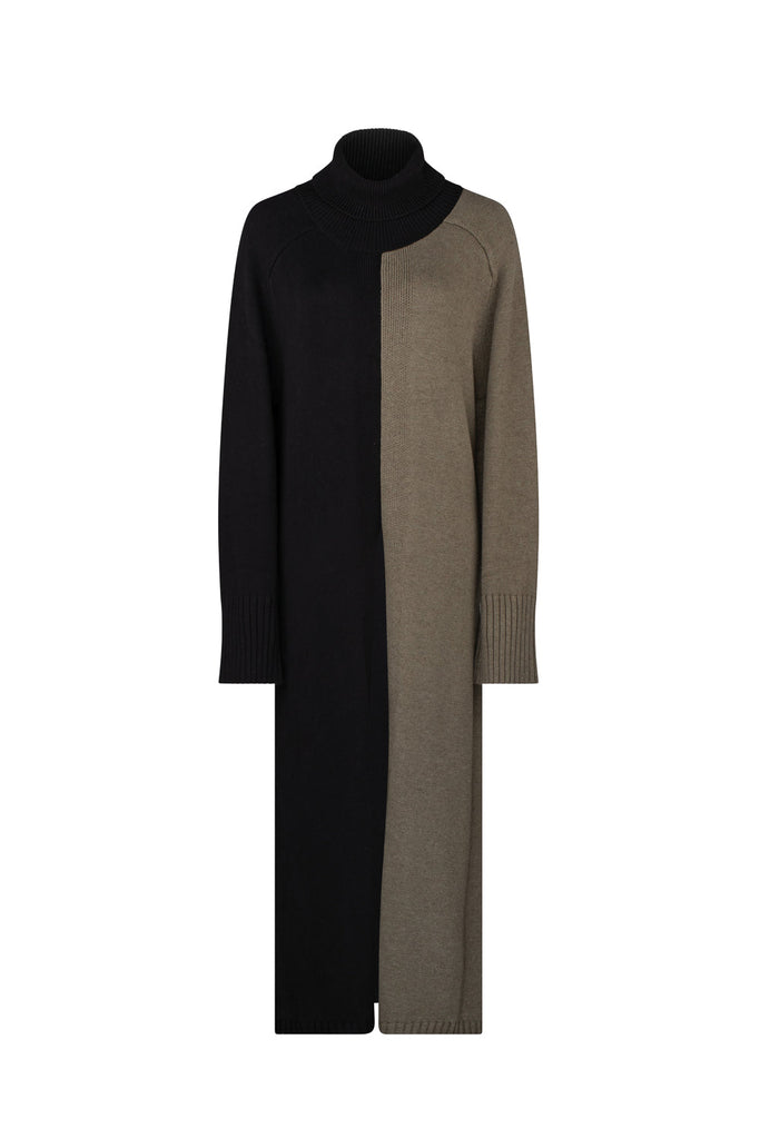 Solaris Maxi Knit - Black / Olive Branch