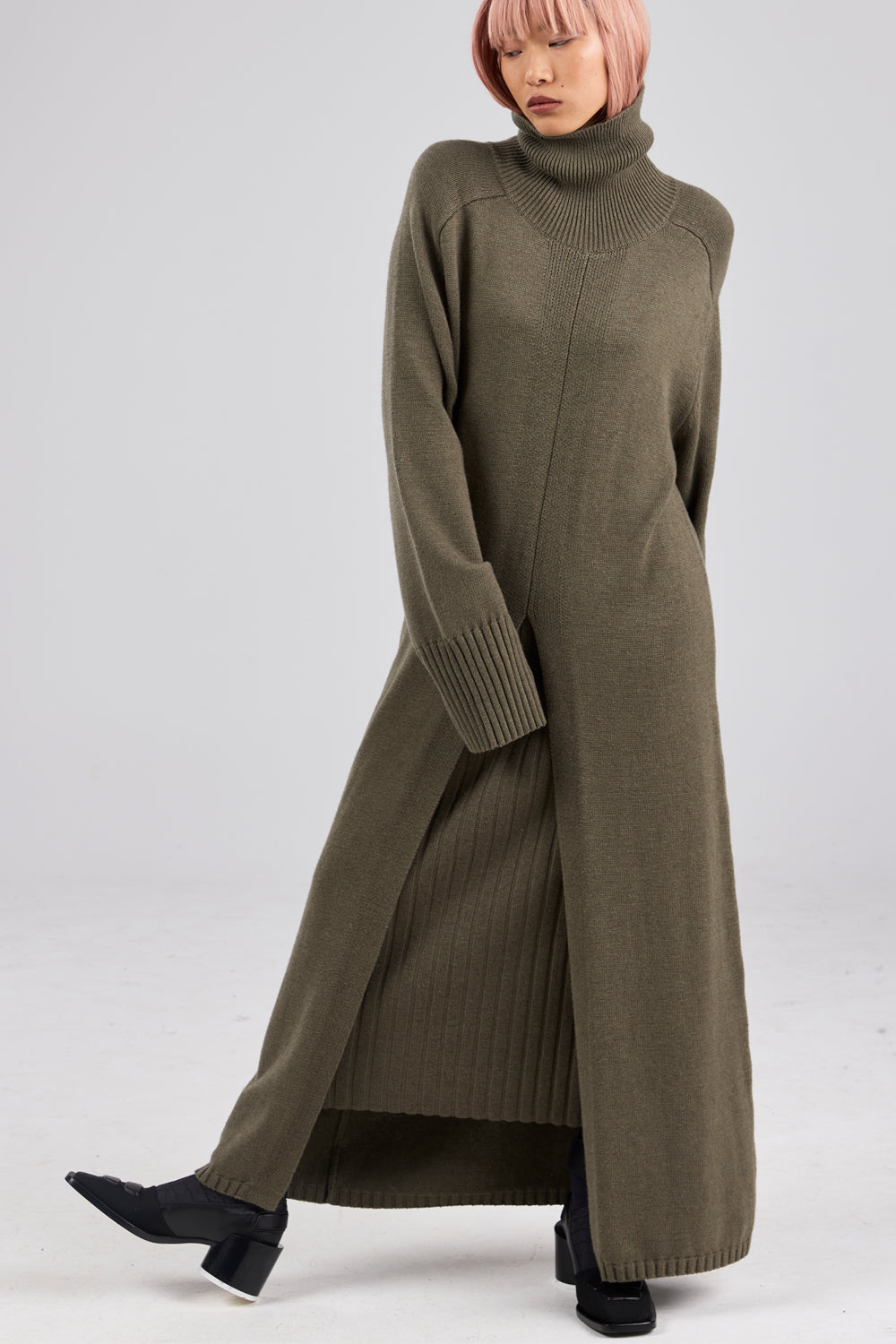 Solaris Maxi Knit - Olive Branch