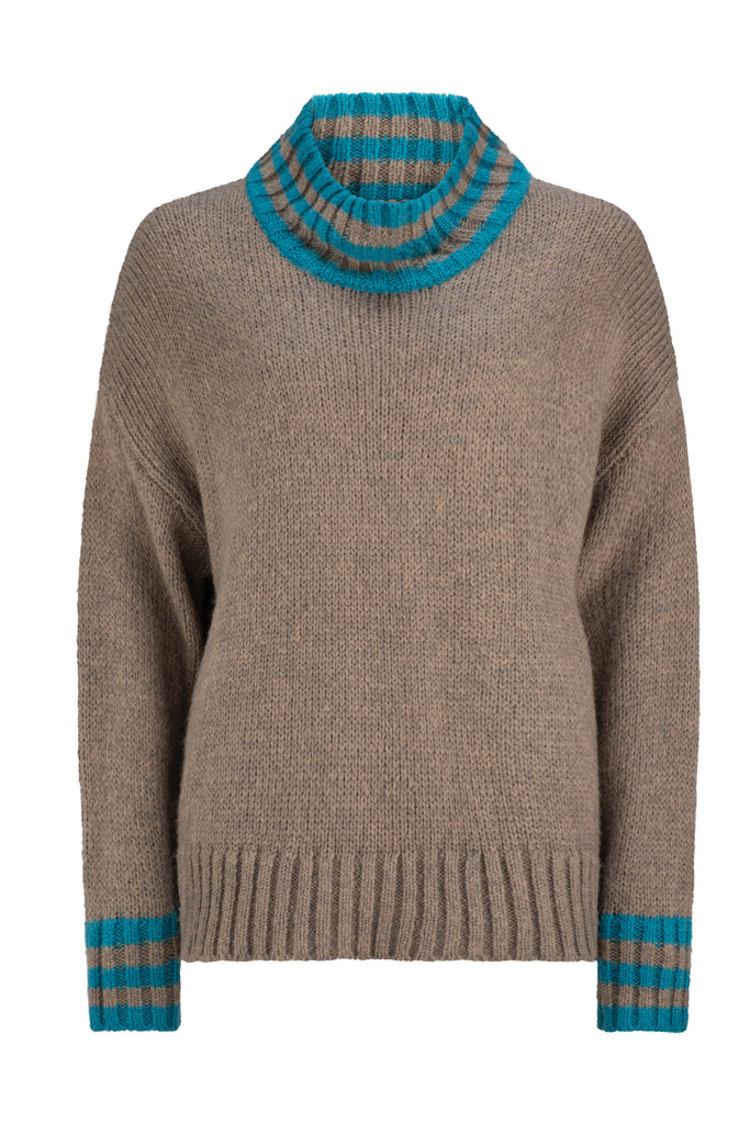 Desire Sweater - Dark Grey / Aqua