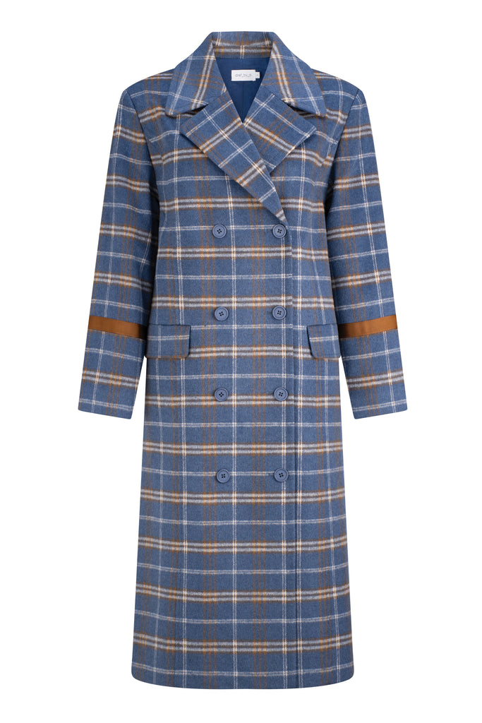 Jonquil Coat - Blue Check