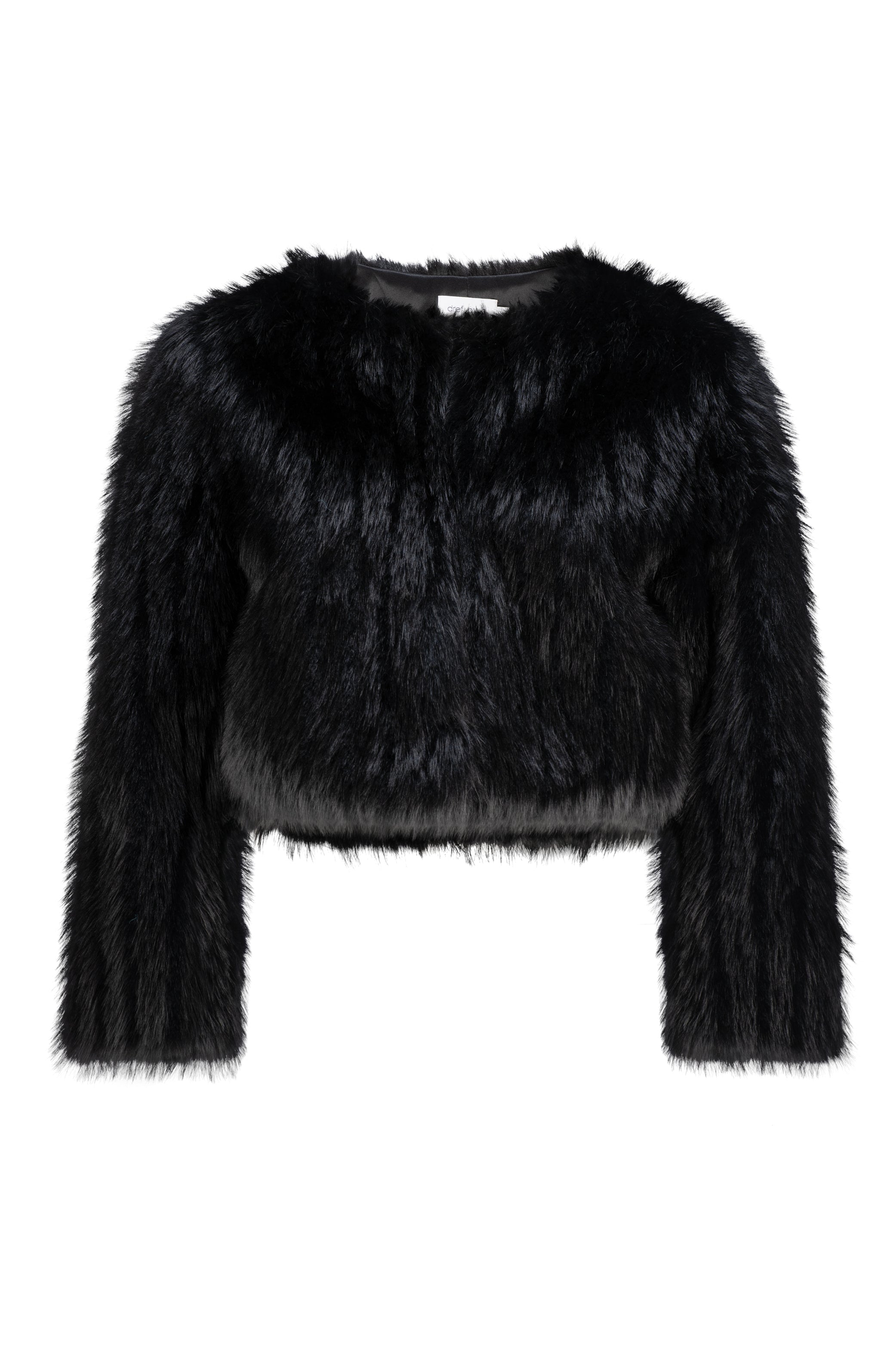 Gingko Faux Fur Bolero - Black