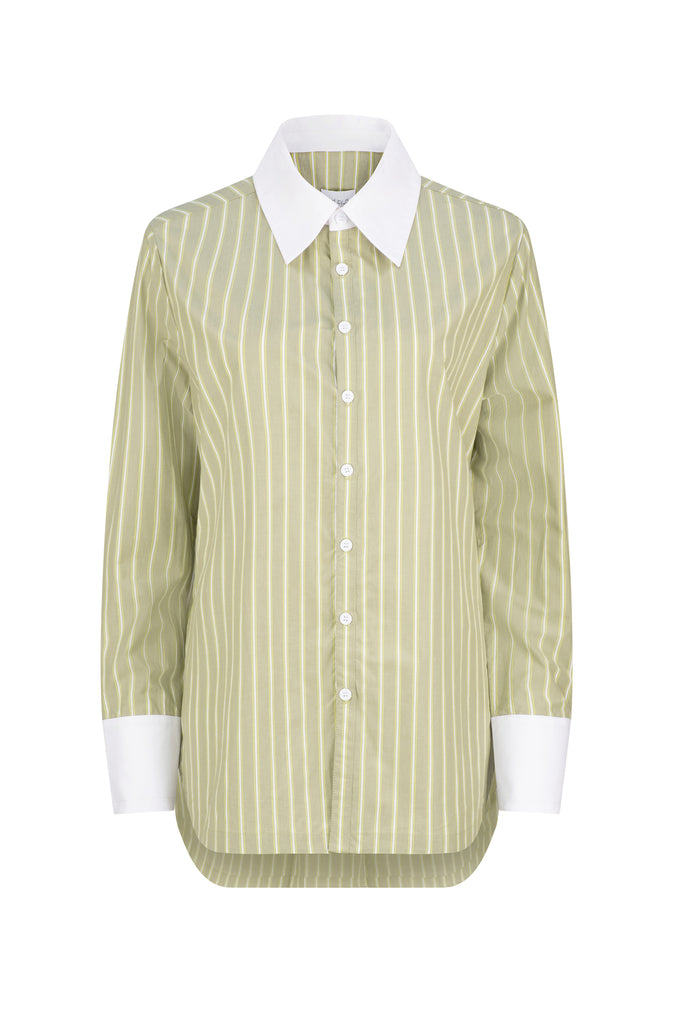 Niall Shirt - Green / White Stripe