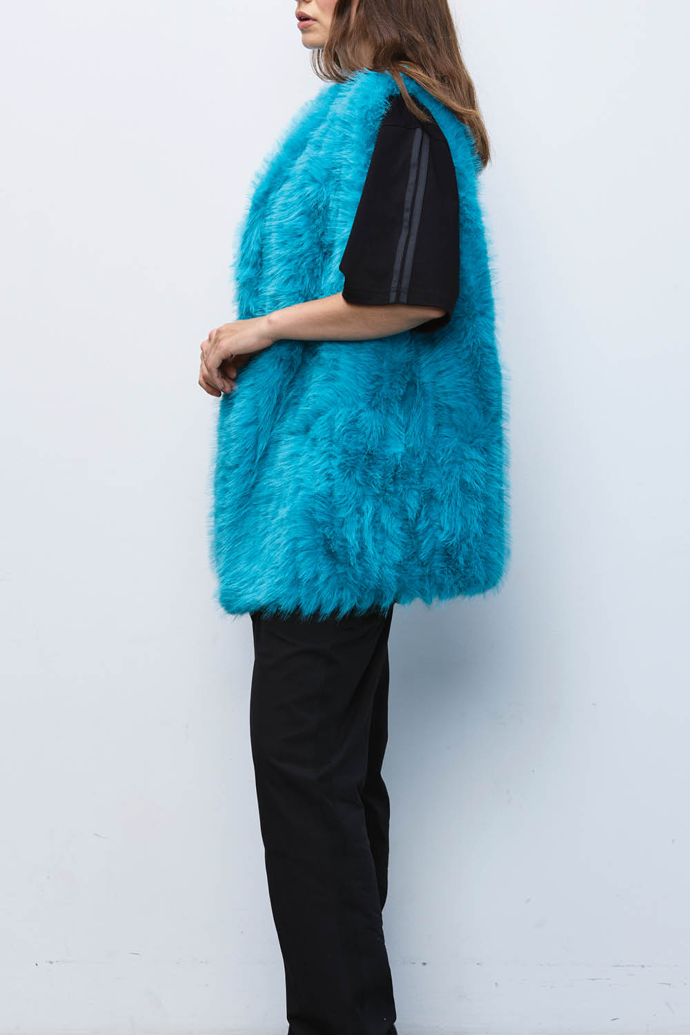 Nimbus Faux Fur Vest - Aqua
