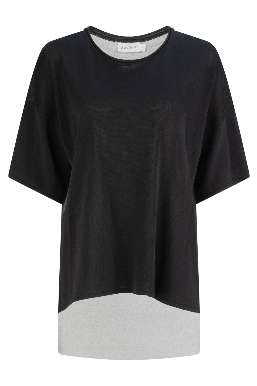 Adra Knit Tee - Black / Grey Marle